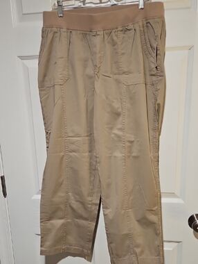 Catherines Straight Leg Pull-On Pants in Light Khaki